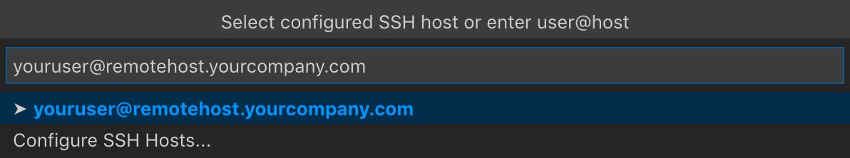 Cuadro de VS Code que pide elegir un equipo SSH o escribir usuario arroba equipo